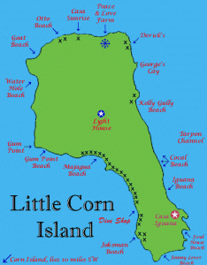 Mappa di Little Corn Island, Nicaragua